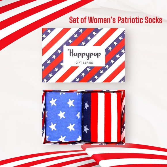 🇺🇸 NWT - Women’s Patriotic Socks, Set of 2 Pairs 🇺🇸 - Picture 2 of 4
